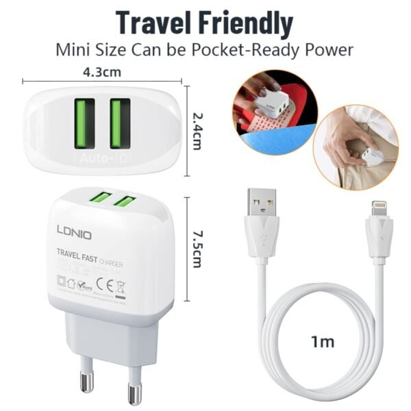 51PBdUuMhRL._SL1080_ CHARGEUR 2USB TYPE C 2.4A LDNIO A2219