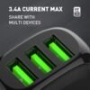 CHARGEUR 3USB TYPE C 17W LDNIO A3309