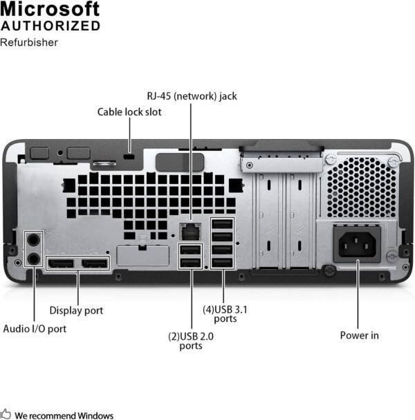 PC HP PRODESK 600 G3 SFF I5 7500 RAM 4GB 500GB HDD+ECRAN P204V 20" HDMI LED