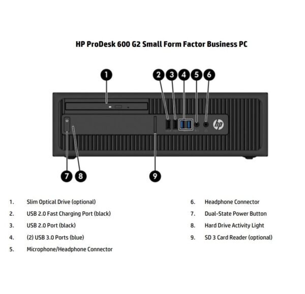 PC HP PRODESK 600 G2 SFF/INTEL CI3 6100/RAM 4GB/HDD 500GB/G DVD/LPT/COM/2DP/USB 3.0/ECRAN 20" HDMI+VGA