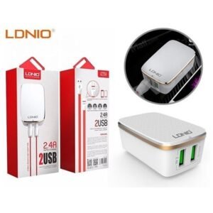 CHARGEUR 2USB TYPE C 2.4A 12W LDNIO A2204