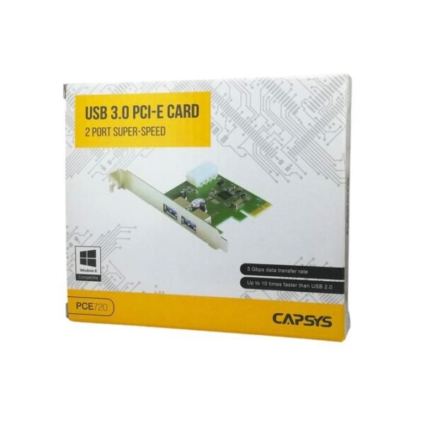 Carte PCI Express 2 Ports USB 3.0 - Capsys PCE720
