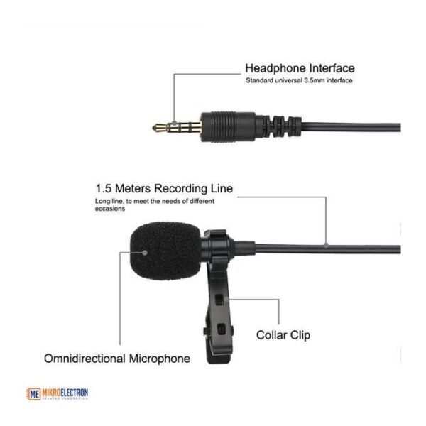 Microphone Cravate Jack 3.5mm pour Mobile / Tablette / Appareil Photo / PC 2M XO-MKF 01 XO